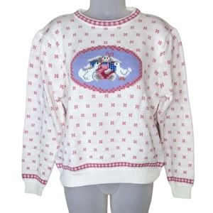 Vintage Bunny and Goose Sweater Large Wellington Acrylic Knit